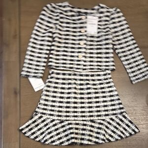 Zunie 4T Black and White Plaid Two-Piece Set